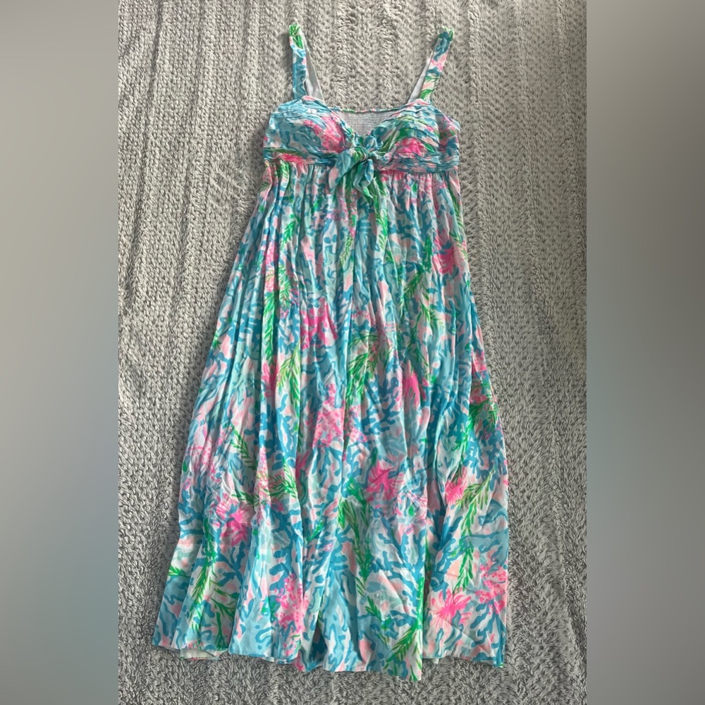 Lilly Pulitzer $248 Sabrinah Midi Dress in Multi Coral Bay Size 14 XL